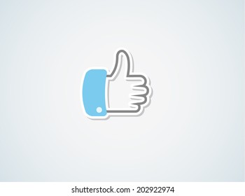vector of the thumb on blue gradient background