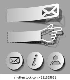 vector thumb up, email, information, user stickers & labels design element.
