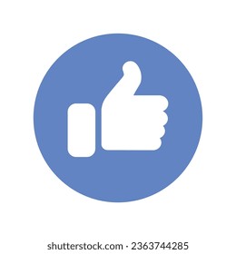 Vector thumbs up circles flat on white.