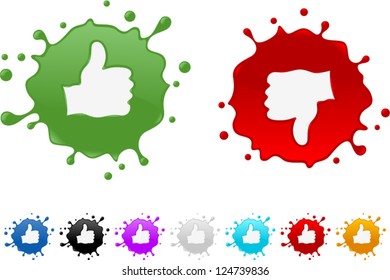 vector thumbs up and down splash - Separate layers for easy editing