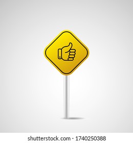 Vector thumbs up icon. Like concept. Premium quality graphic design. Modern signs, outline symbols collection, simple thin line icons set for websites, web design, mobile app, infographics.