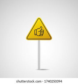 Vector hält das Symbol hoch. Wie das Konzept. Hochwertiges Grafikdesign. Moderne Zeichen, Umrisssymbole Sammlung, einfache Thin Line Icons für Webseiten, Web Design, mobile App, Infografiken.