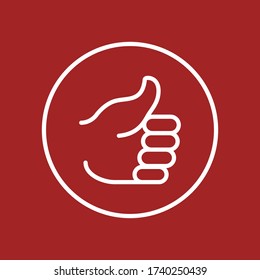 Vector thumbs up icon. Like concept. Premium quality graphic design. Modern signs, outline symbols collection, simple thin line icons set for websites, web design, mobile app, infographics.