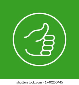 Vector thumbs up icon. Like concept. Premium quality graphic design. Modern signs, outline symbols collection, simple thin line icons set for websites, web design, mobile app, infographics.
