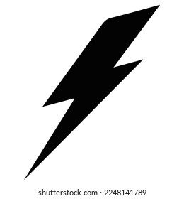 vector thunder icon isometric black isolated on white background