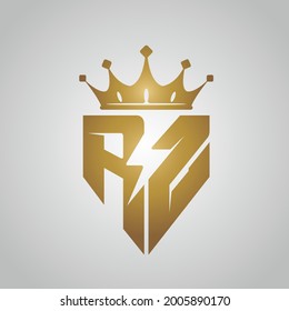 Vector Thunder Letter R Z Logo