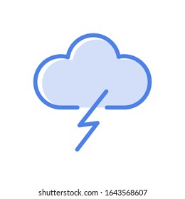 Vector thunderstorm icon illustration isolated on white background