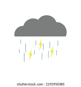 a vector of thunderstorm rain weather logo