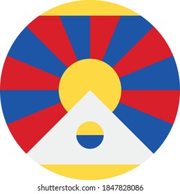 Vector - tibet Flag Button Icon