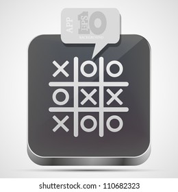 Vector Tic tac toe app icon with gray bubble speech. Eps10