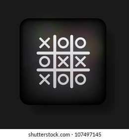 Vector tic tac toe icon on black. Eps 10
