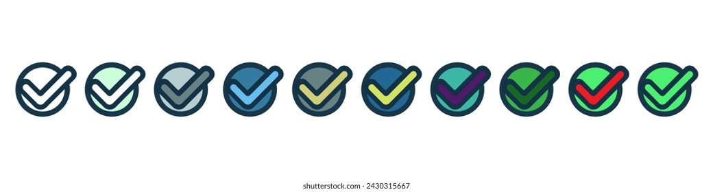 Vector Tick Check Mark Icon Set