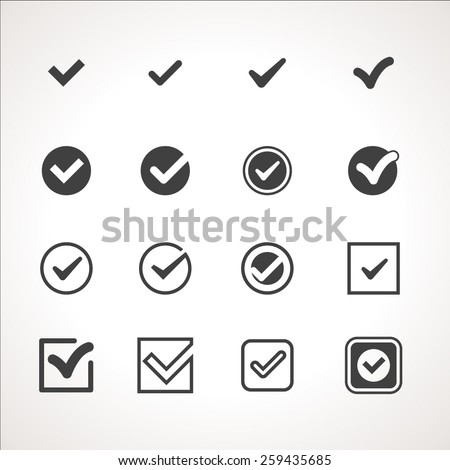 Vector Tick Check Mark Icon Set