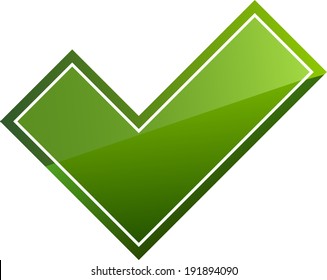 Vector tick sign - green glossy icon
