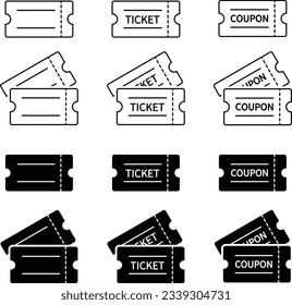 Vector Ticket and Coupon Icon Set