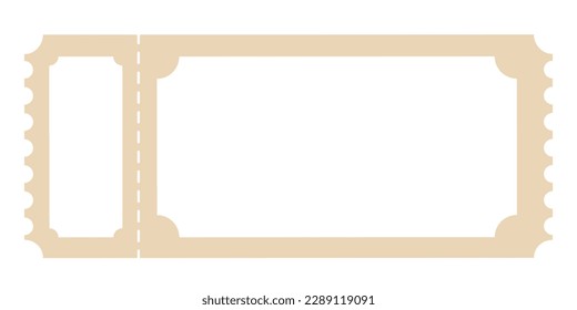 Vector ticket. Vector flat ticket illustration. ticket icon. Old blank  ticket.