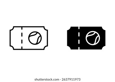 Vector ticket illustration on white background. Premium quality symbol. Thin line vector icon for concept and graphic design.