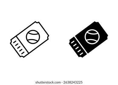 Vector ticket illustration on white background. Premium quality symbol. Thin line vector icon for concept and graphic design.
