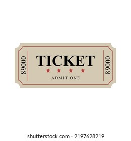 Vector ticket illustration. Retro ticket for cinemas, museums and others