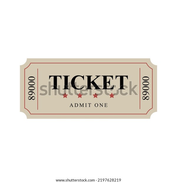 Vector Ticket Illustration Retro Ticket Cinemas Stock Vector (Royalty ...