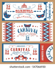 Vector ticket invitation to the carnival.