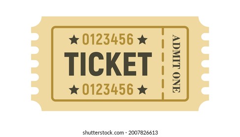 vector ticket isolated on white background.