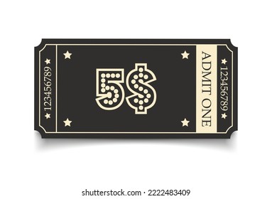 Vector aislado en el fondo blanco. Cine, teatro, concierto, obra, fiesta, evento, festival negro y billete de oro conjunto realista de plantillas. Icono de tickets para el sitio web.