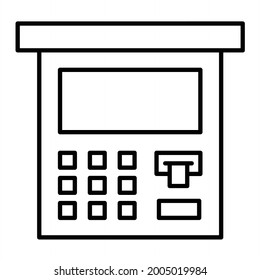 Vector Ticket Machine Outline Icon Design
