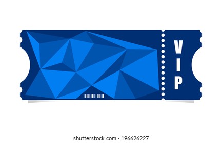 Vector ticket with modern triangle design