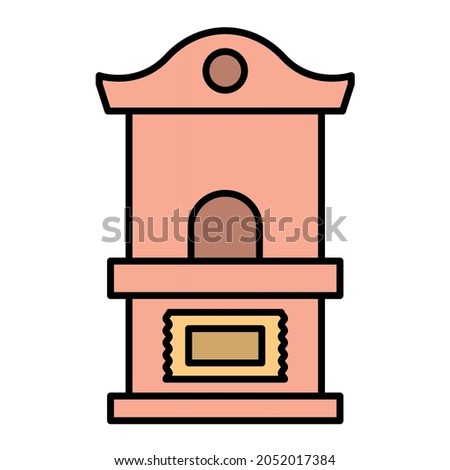 Vector Ticket Office Filled Outline Icon Design
