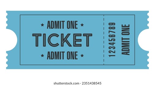 Vector ticket on a white background. Vector illustration. Flat design.	
