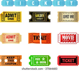 vector ticket set