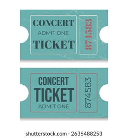 Vector Ticket Templates. Movie ticket, movie, circus, theater, film, festival, casino, club, music. Set of event passes, admission tickets. Vector illustration.