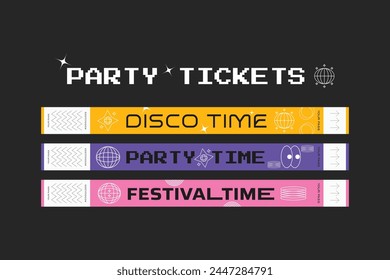 Entradas de Vector para una fiesta disco en estilo retro