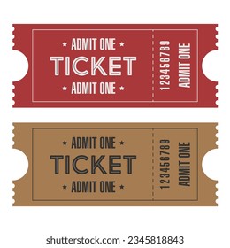 Vector tickets on a white background. Flat design.	
