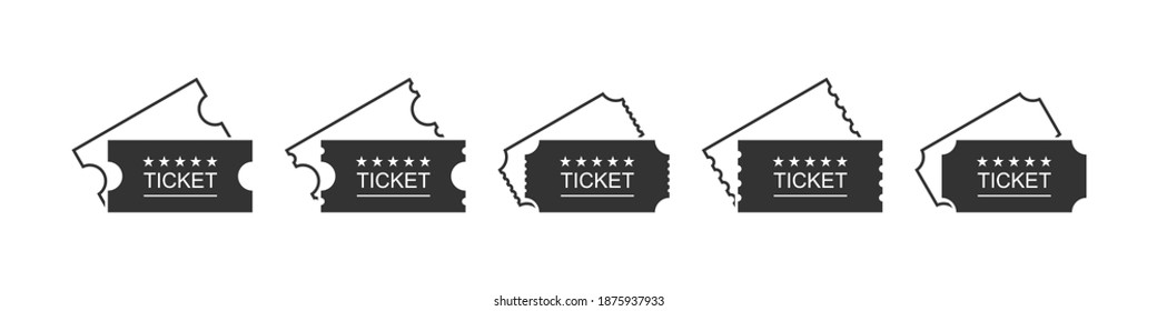 Vector Tickets Template Icons. Coupons. Vector illustration