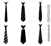 vector tie black silhouette vector set design