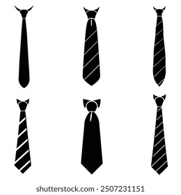 vector tie black silhouette vector set design