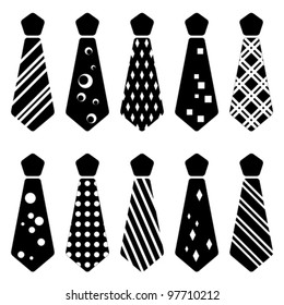 vector tie black silhouettes