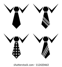 vector tie black symbols