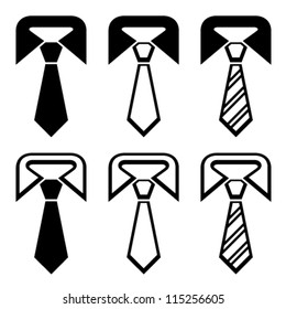 vector tie black symbols