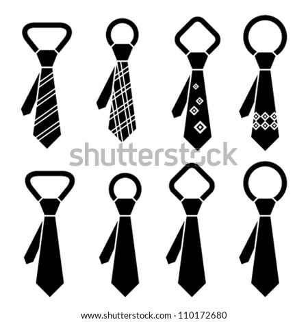 vector tie black symbols