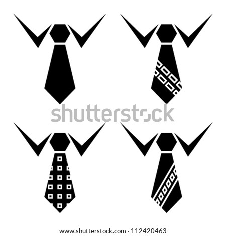 vector tie black symbols