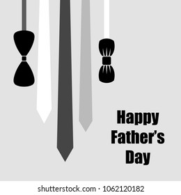 Vector tie and butterfly for men. Illustration for Father's day