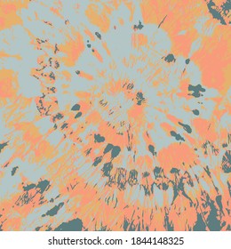 Tinta vectorial. Resumen étnico. Impresión artística de tejido anaranjado. Moda del Boho Naranja. Colorido de tinte de abejas. Decoración De Vectores. Impresión de tinta de lápiz. Tinta texturada. Batik Brush.