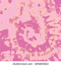 Vector Tie Dye. Ethnic Texture. Monochrome Artistic Textile print. Pink Ink Textured. Tie Dye Design. Space Dyed Fabric. Vector Boho Rug. Tie Dye Texture. Hippie Fabric. Summer Fashion.