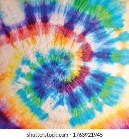 Vector Tie Dye Round. Circle Rainbow Swirl. Hippie Colorful Peace. Spiral Dyed Bokeh. Tie Dye Brush Hippie. Japanese Circle Tie Dye. White Colored Tie Dye. Multi Swirl Seventies. Vector Old Background