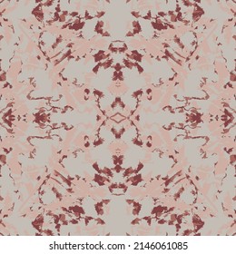 Vector Tie and Dye Seamless. Ethnic Print. Flowers Bohemian Prints. Pink Tonal Design. Creative Tile pattern. Teal Tie Dye Batik. Watercolor Background. Washed Effect.