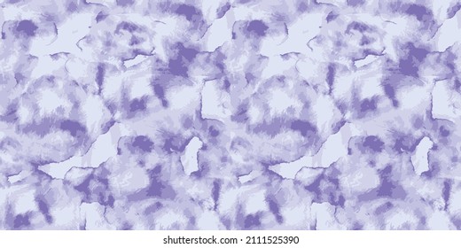 Vector Tie Dye Seamless Pattern. Ethnic Abstract. Flowers Bohemian Ornament. Blue Texture. Borders. Abstract Background. Violet Tie Dye Rug. Watercolor Mottled Bleach Dye.