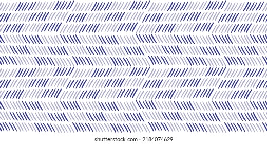 Vector tie dye seamless pattern. Hand drawn Shibori print with stripes. Indigo Ink textured Japanese background. Abstract pattern. Natural tiles. Organic texture.Watercolor print. Japan folk pattern.